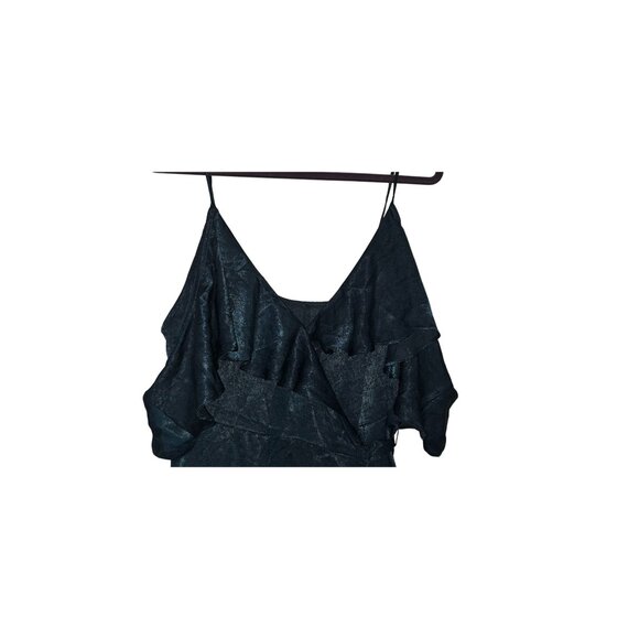 Lulus Shimmering Teal Ruffle Wrap Maxi Dress With Spaghetti Straps - Elegant Eve - Picture 5 of 9